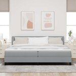 vidaXL Lit Box Spring avec Matelas Gris clair 200x200 cm Tissu
