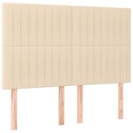 vidaXL Sommier à lattes de lit avec matelas Crème 140x190 cm Tissu