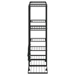 vidaXL Jardinière avec roues 94 5x24 5x91 5 cm Noir Fer