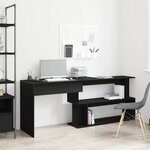 vidaXL Bureau Chêne noir 200 x 50 x 76 cm Bois d'ingénierie