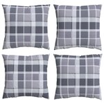 vidaXL Coussin d'extérieur 4 Pièces Carreaux Grisel 50 x 50 cm Tissu