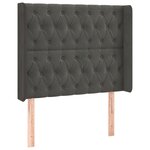 vidaXL Tête de lit avec oreilles Gris foncé 93x16x118/128 cm Velours