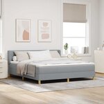 vidaXL Lit à ressorts avec tête de lit Gris clair 200 x 180 cm tissu