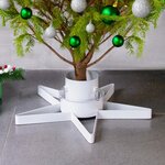 vidaXL Support de sapin de Noël Blanc 47x47x13 5 cm