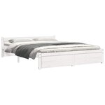 vidaXL Cadre de lit sans matelas blanc bois massif 140x200 cm
