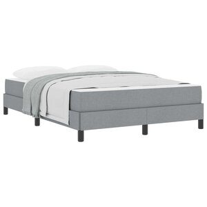 vidaXL Lit à ressorts avec matelas Gris clair 140 x 190 cm tissu