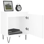 vidaXL Table de chevet blanc brillant 40x30x50 cm bois d’ingénierie