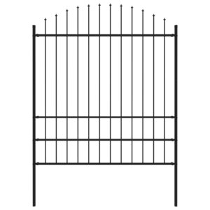 vidaXL Clôture de jardin avec dessus en lance Acier 1 7 m Noir