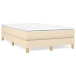 vidaXL Sommier à lattes de lit avec matelas crème 120x190 cm tissu