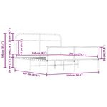 vidaXL Cadre de lit en métal sans matelas chêne fumé 160x200 cm