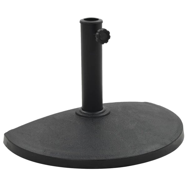 vidaXL Socle demi-rond de parasol Polyrésine 9 kg Noir