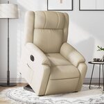 vidaXL Fauteuil inclinable électrique crème tissu