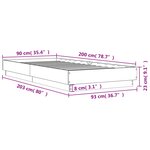 vidaXL Cadre de lit avec lumières LED sonoma gris 90x200 cm