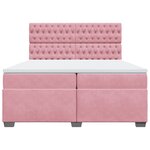 vidaXL Sommier à lattes de lit avec matelas Rose 200x200 cm Velours