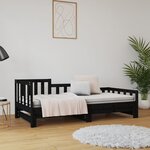 vidaXL Lit coulissant sans matelas noir 2x(90x190) cm