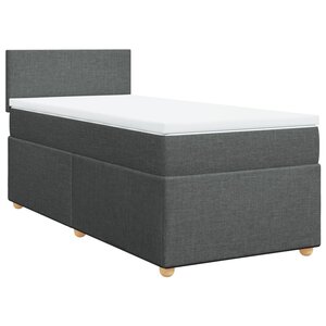 vidaXL Sommier à lattes de lit avec matelas Gris foncé 100x200cm Tissu