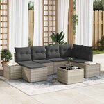 vidaXL Ensemble de canapé de jardin 7 Pièces Gris clair 264 x 154 x 85 cm