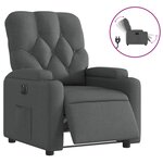 vidaXL Fauteuil inclinable électrique Gris foncé Tissu