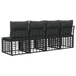 vidaXL Canapé de jardin 4 places sans accoudoir 4 pc