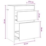vidaXL Meuble sous lavabo de salle de bain Gris béton