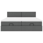 VidaXL Cadre de lit ottoman avec matelas gris foncé 180x200cm tissu