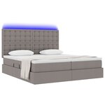 vidaXL Lit de rangement LED avec matelas Taupe 180 x 200 cm Tissu