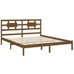 vidaXL Cadre de lit sans matelas marron miel 200x200 cm bois massif