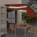 vidaXL Auvent manuel rétractable avec store LED 4x3 m Orange et marron