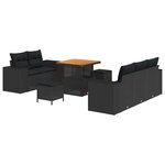 vidaXL Ensemble de canapé de jardin 8 Pièces Noir polyrotin