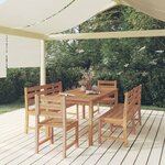 vidaXL Ensemble à manger de jardin 5Pièces Bois de teck massif