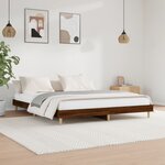vidaXL Cadre de lit sans matelas chêne marron 150x200 cm