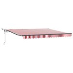 vidaXL Auvent Rétractable with Rouge et blanc 400 × 300 cm tissu