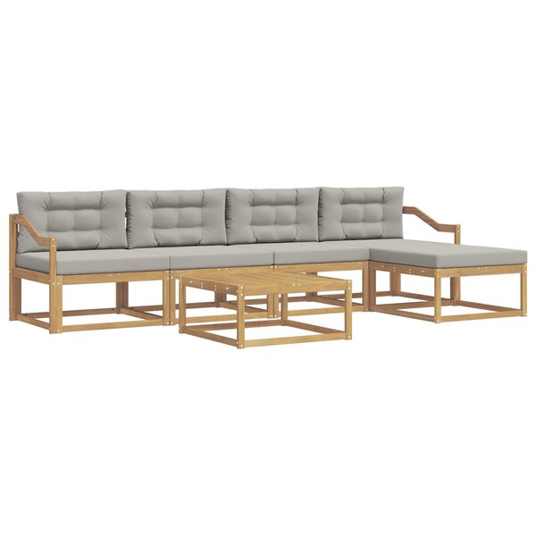 vidaXL Ensemble de canapés d'extérieur 6 pc Blanc et gris clair