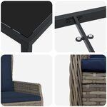 vidaXL Ensemble de Dîner de Jardin 9 Pièces Gris Rattan Poly