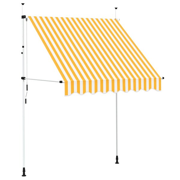vidaXL Auvent rétractable manuel 200 cm Rayures oranges et blanches