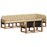 vidaXL Ensemble de canapés d'extérieur 8 Pièces Naturel et Beige