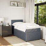 vidaXL Sommier à lattes de lit et matelas Gris foncé 90x200 cm Velours