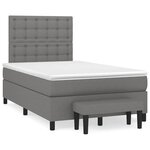 vidaXL Sommier à lattes de lit avec matelas gris foncé 120x190cm tissu