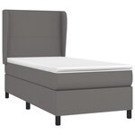 vidaXL Sommier à lattes de lit avec matelas Gris 100x200 cm Similicuir