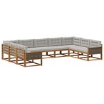 vidaXL Ensemble de canapés d'extérieur 9 pc Naturel et gris clair