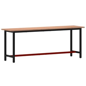 vidaXL Établi 220x55x81 5 cm bois massif de hêtre et métal