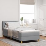 Lit à ressorts vidaXL avec matelas Gris clair 80x200 cm Tissu
