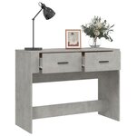 vidaXL Table console Gris béton 100x39x75 cm Bois d'ingénierie