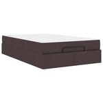 vidaXL Cadre de lit avec matelas Marron foncé 120 x 190 cm tissu