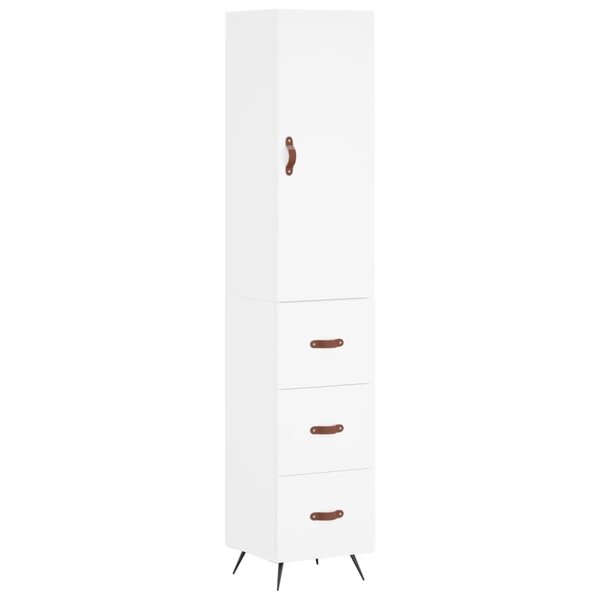 vidaXL Buffet haut Blanc 34 5x34x180 cm Bois d'ingénierie