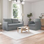 vidaXL Canapé 2 Pièces Gris clair 196 x 82 x 85 cm tissu