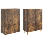 vidaXL Ensemble de Meubles 2 Pièces Chêne fumé 66 x 34 5 x 95 cm