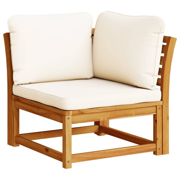 vidaXL Canapé d'angle de jardin coussins 73x73x65cm bois massif acacia