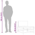 vidaXL Canapé central de jardin avec coussins blanc crème Bambou