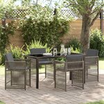 vidaXL Ensemble de salle à manger pour jardin 5 Pièces Gris polyrotin